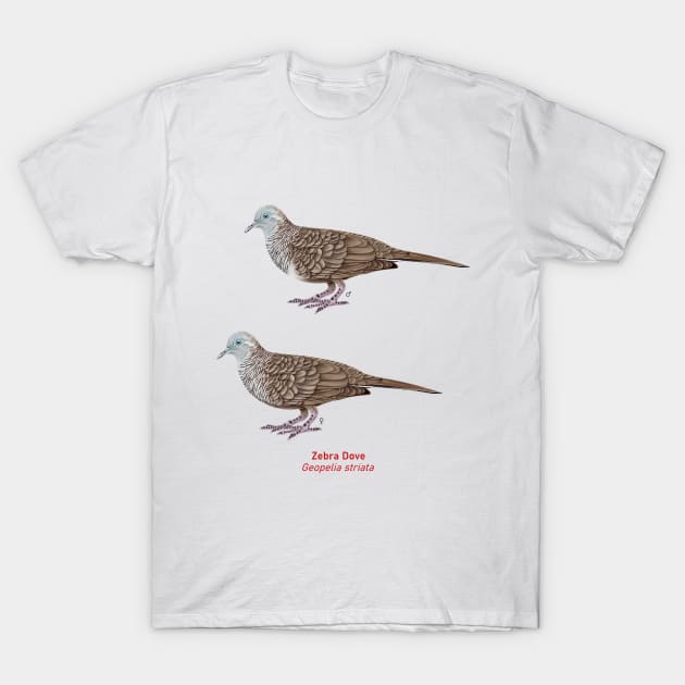 Zebra Dove | Geopelia striata ⚥ T-Shirt by bona 